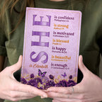 She Is | Personalized Leather Cover Notebook