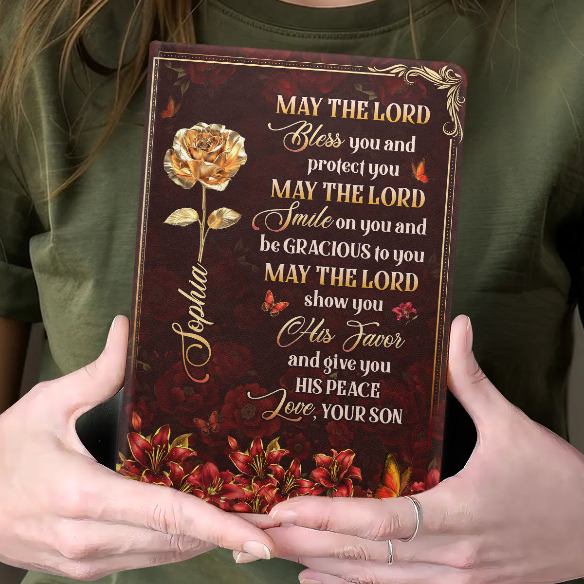 May The Lord Bless You | Personalized Leather Cover Notebook