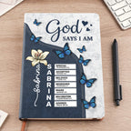 God Says I Am  | Personalized Leather Cover Notebook