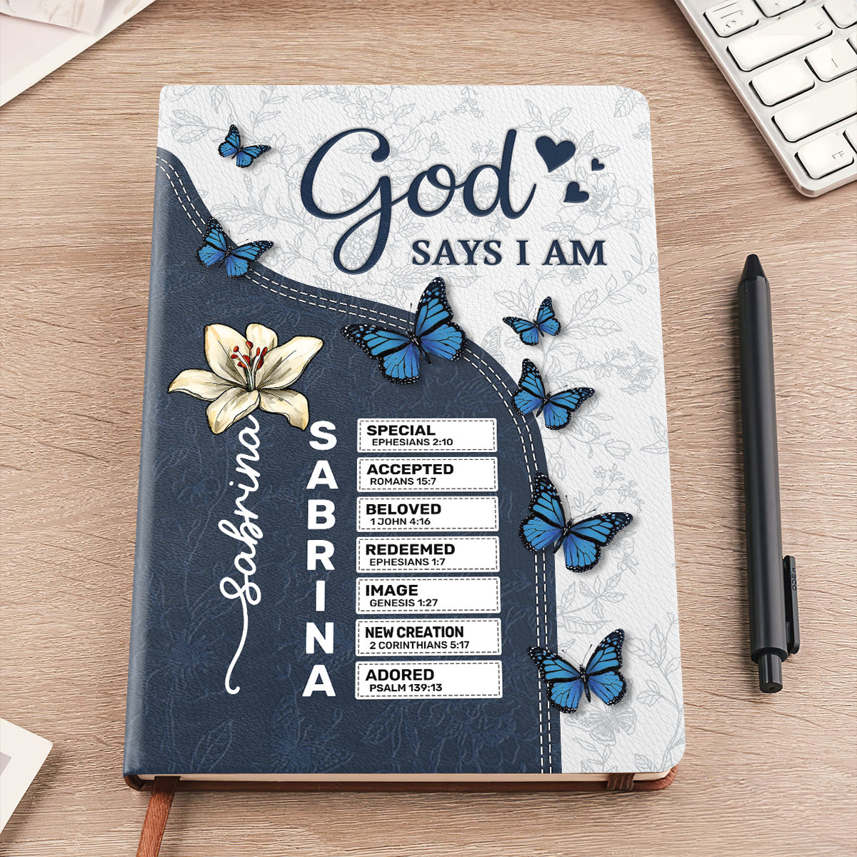 God Says I Am  | Personalized Leather Cover Notebook