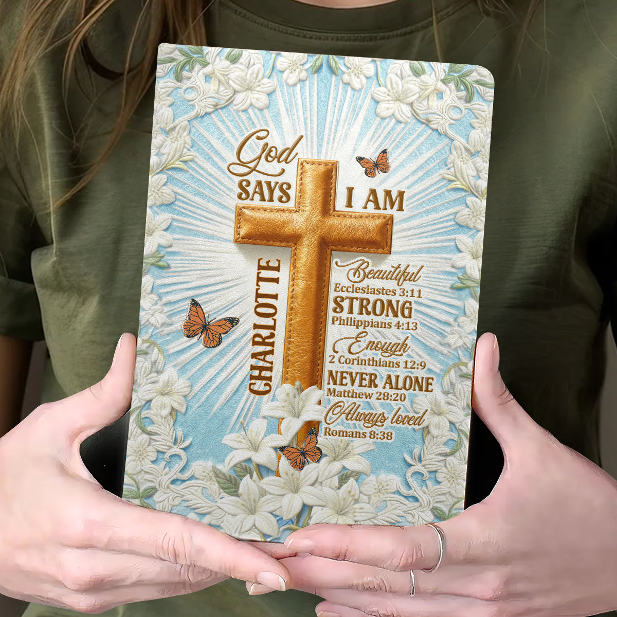 God Says I Am | Personalized Leather Cover Notebook