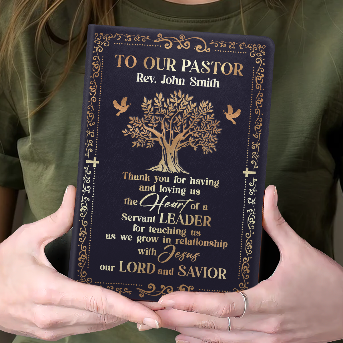 To Our Pastor | Personalized Leather Cover Notebook
