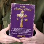 To My Sister In Christ | Personalized Leather Cover Notebook