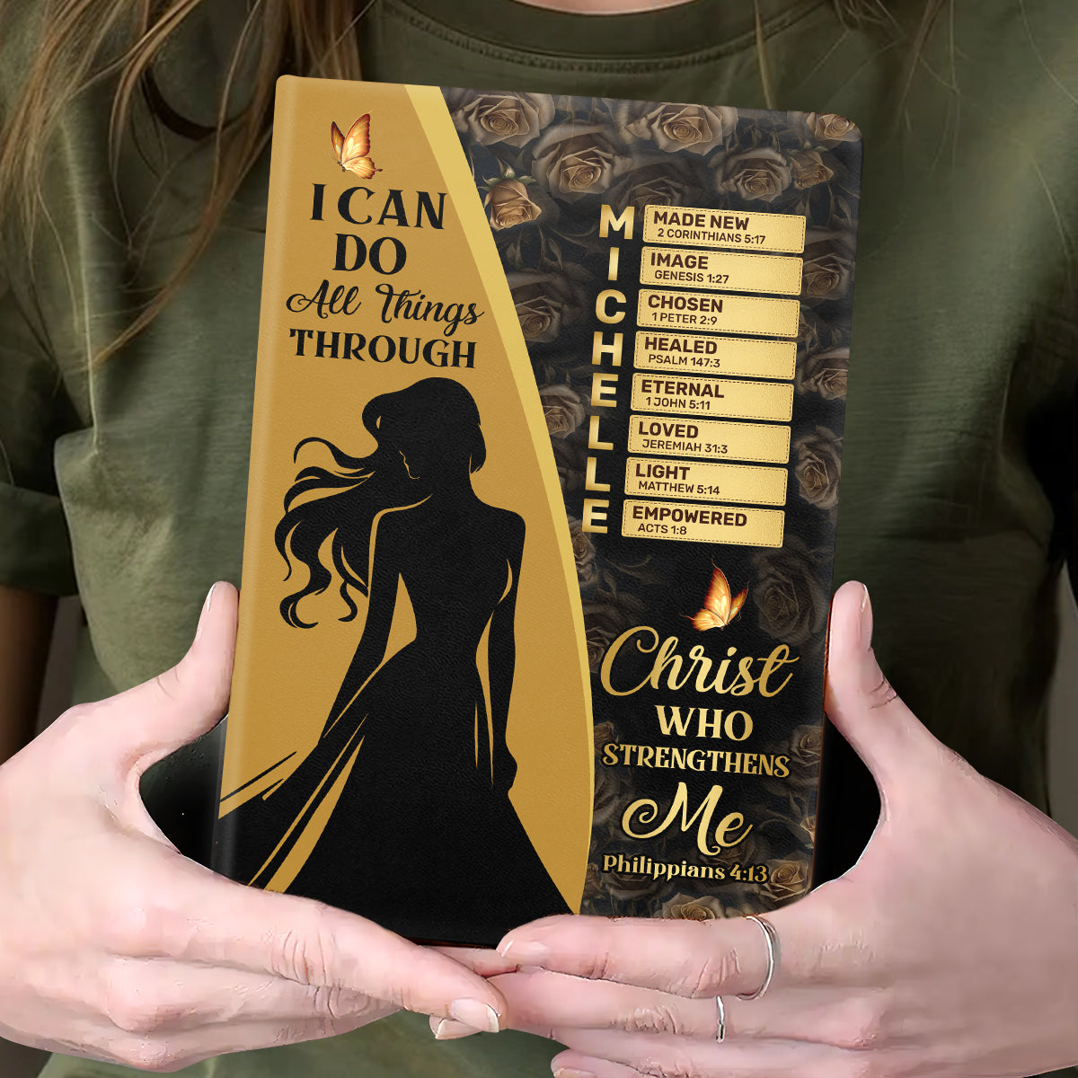 I Can Do All Things Through Christ Who Strengthens Me  | Personalized Leather Cover Notebook