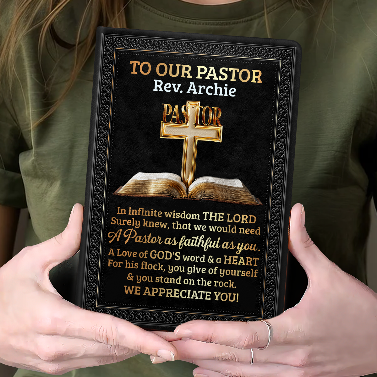 To Our Pastor | Personalized Leather Cover Notebook