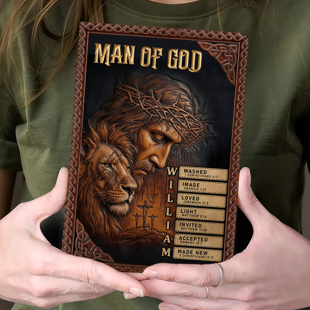 Man Of God | Personalized Leather Cover Notebook