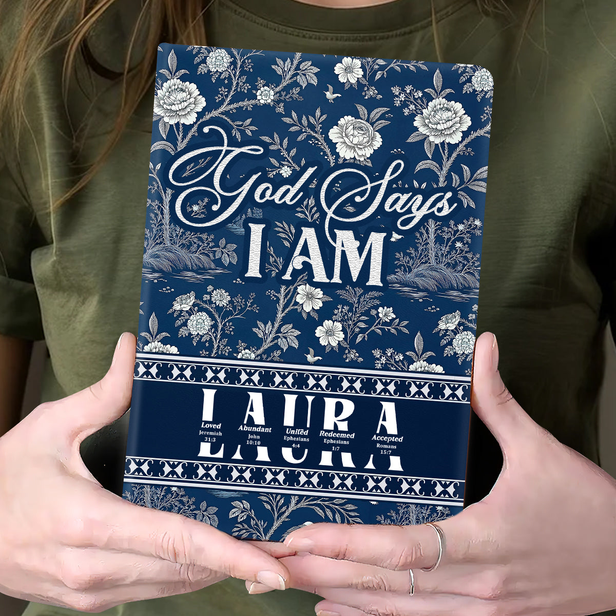 God Says I Am | Personalized Leather Cover Notebook