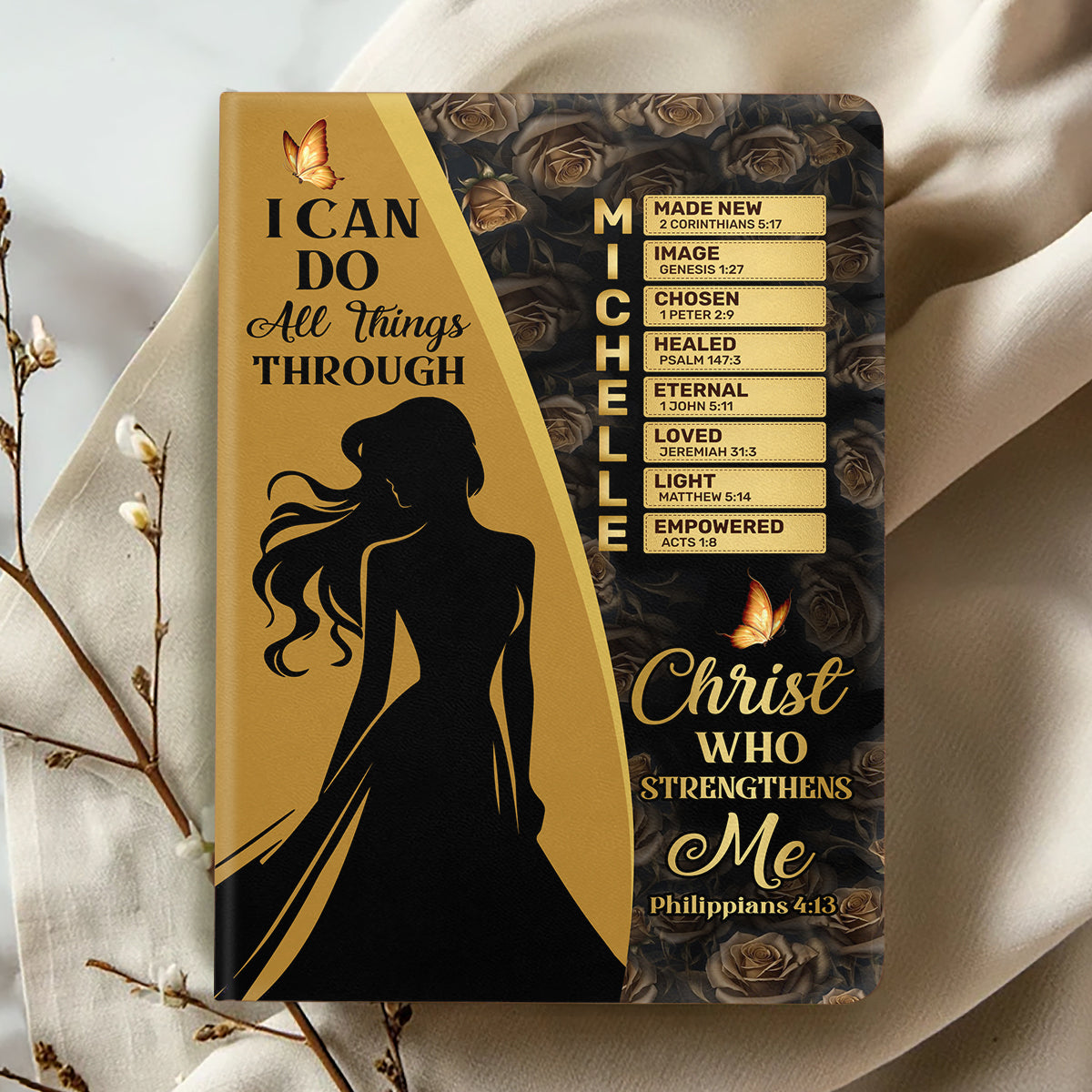 I Can Do All Things Through Christ Who Strengthens Me  | Personalized Leather Cover Notebook