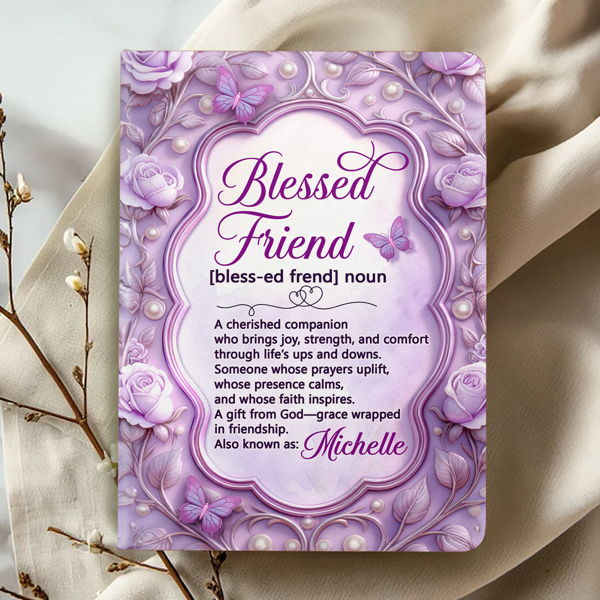 Blessed Friend | Personalized Leather Cover Notebook