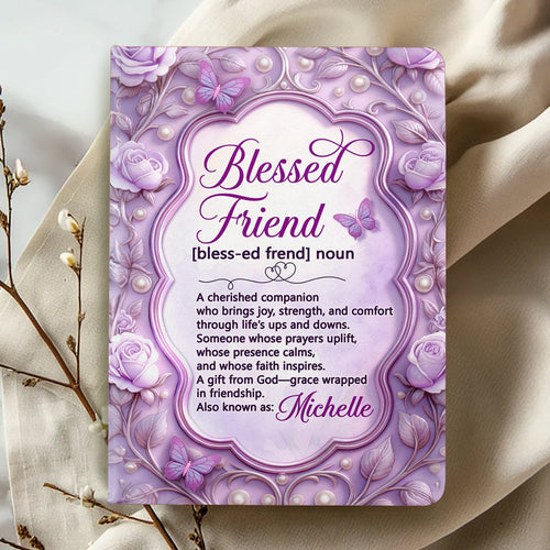 Blessed Friend | Personalized Leather Cover Notebook
