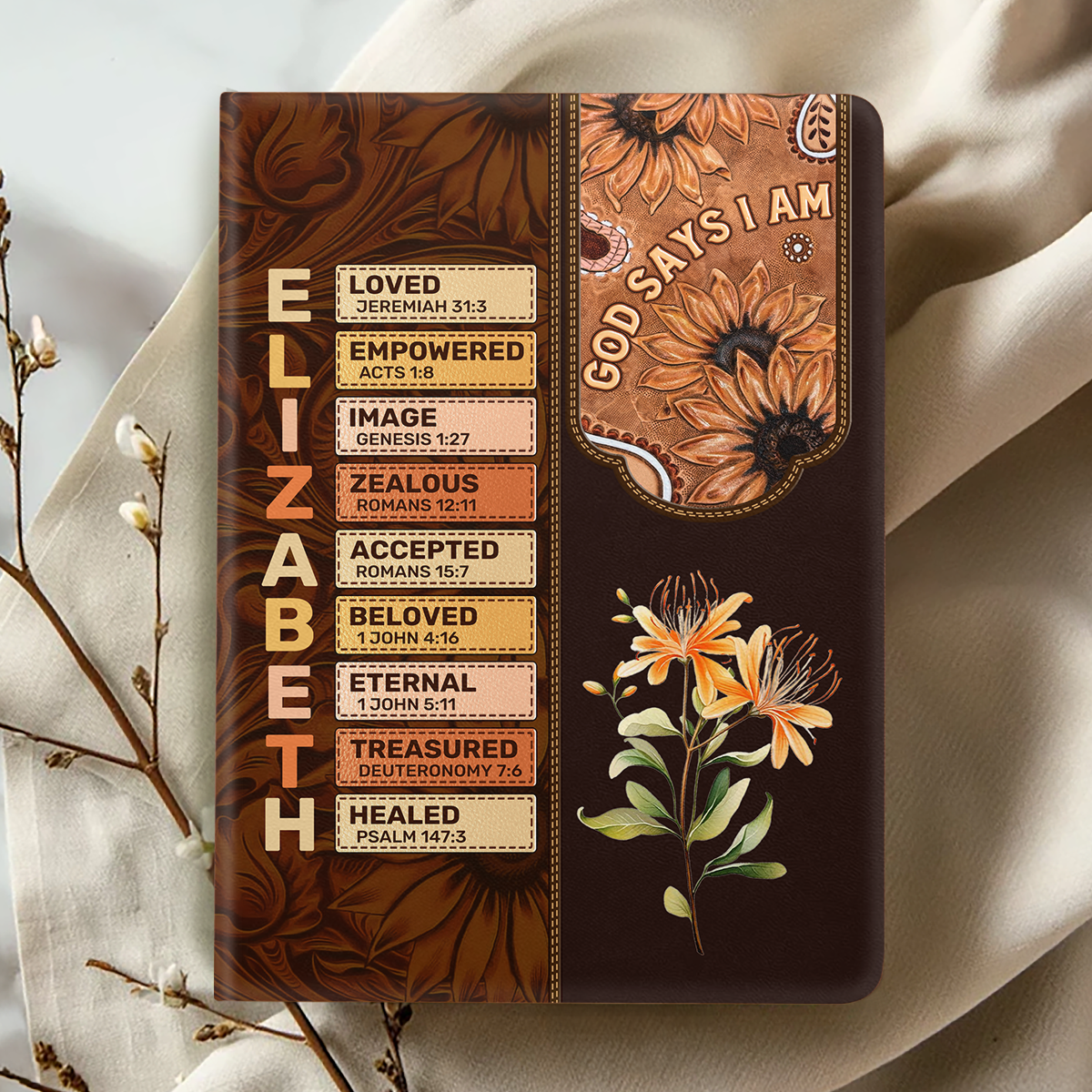 God Says I Am | Personalized Leather Cover Notebook