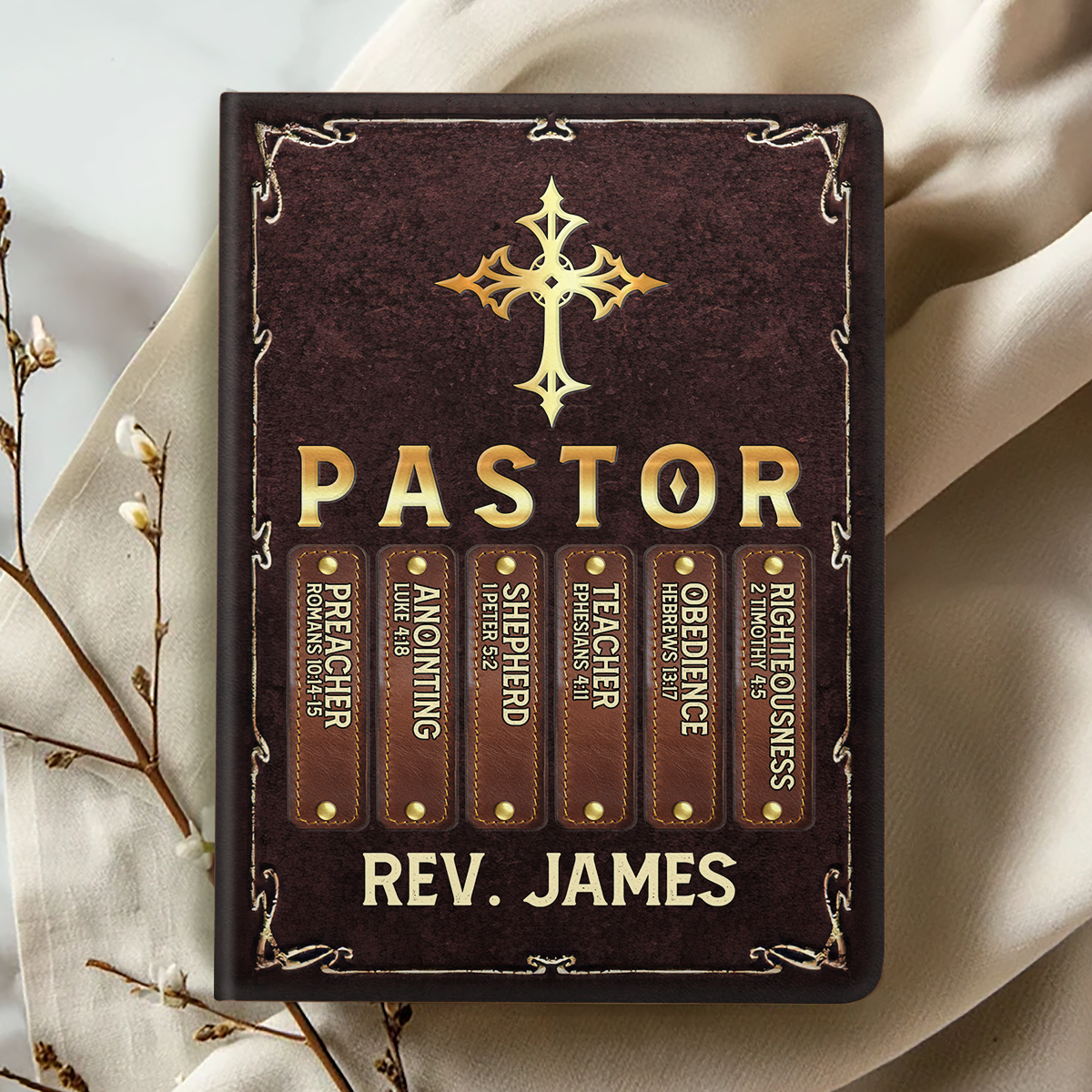 My Preacher, Teacher, & Shepherd | Personalized Leather Cover Notebook