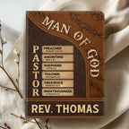 Pastor Man Of God | Personalized Leather Cover Notebook