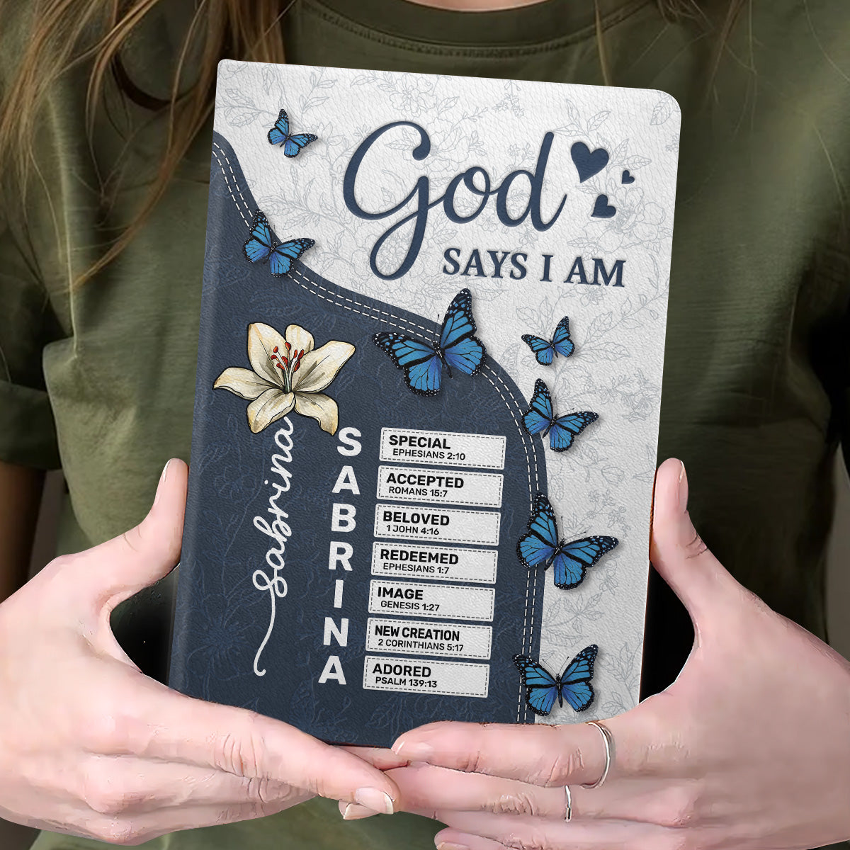 God Says I Am  | Personalized Leather Cover Notebook