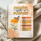 Created With A Purpose Flowers And Butterflies | Personalized Leather Cover Notebook