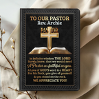 To Our Pastor | Personalized Leather Cover Notebook