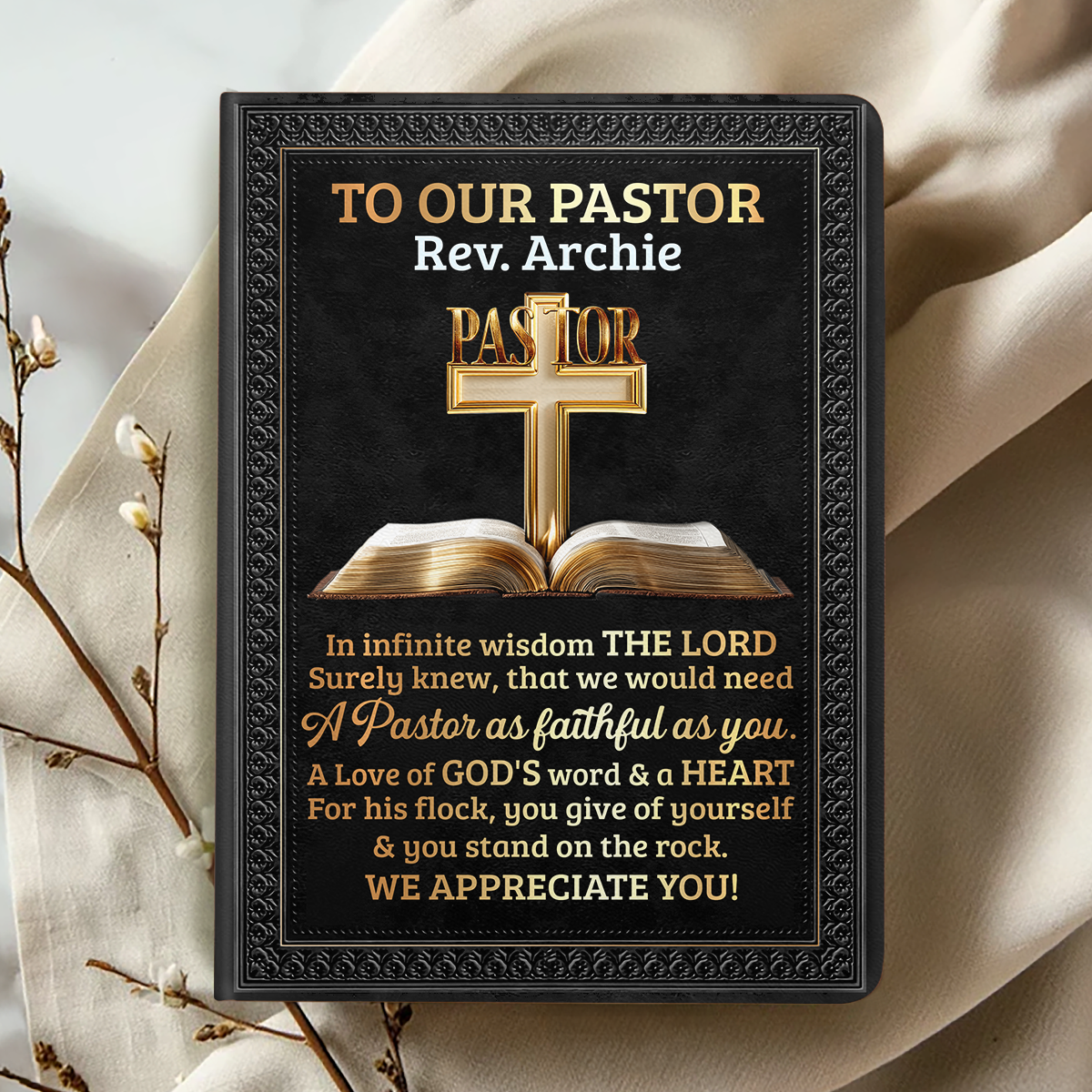 To Our Pastor | Personalized Leather Cover Notebook