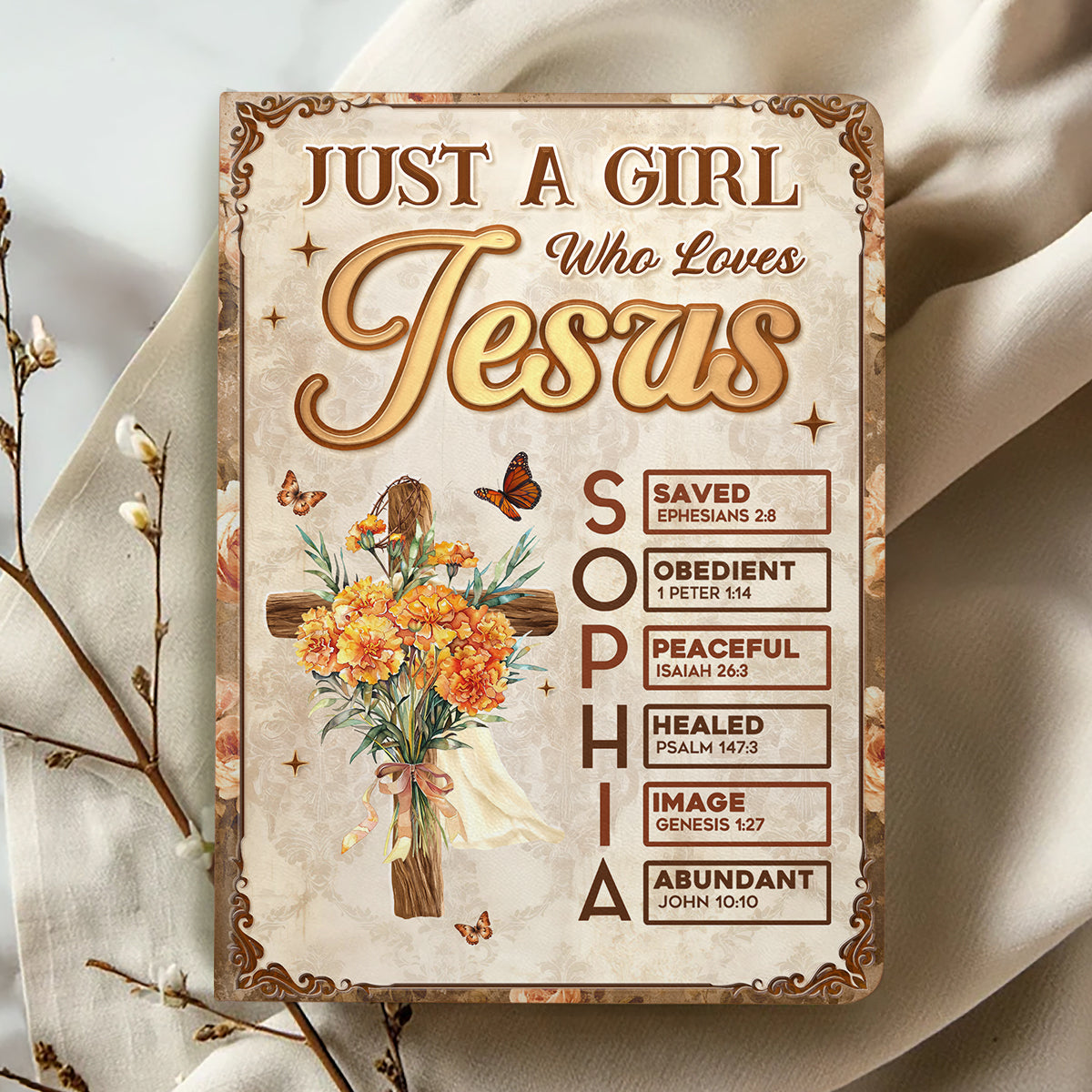 Just A Girl Who Loves Jesus | Personalized Leather Cover Notebook