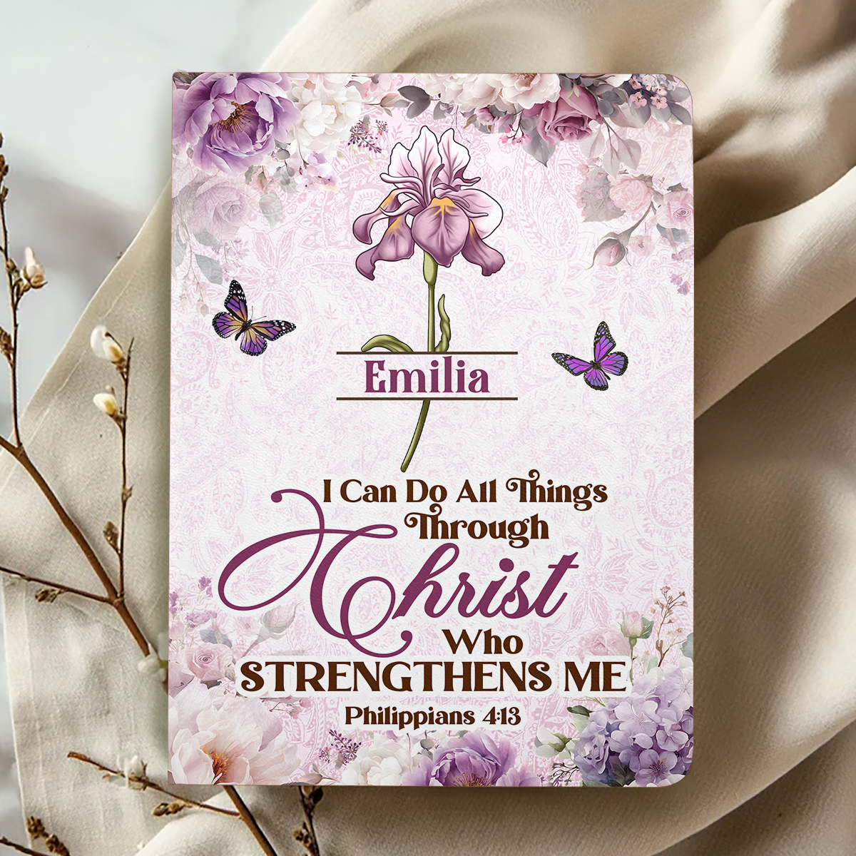 I Can Do All Things Through Christ Who Strengthens Me | Personalized Leather Cover Notebook