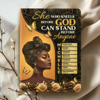 She Who Kneels Before God Can Stand Before Anyone | Personalized Leather Cover Notebook