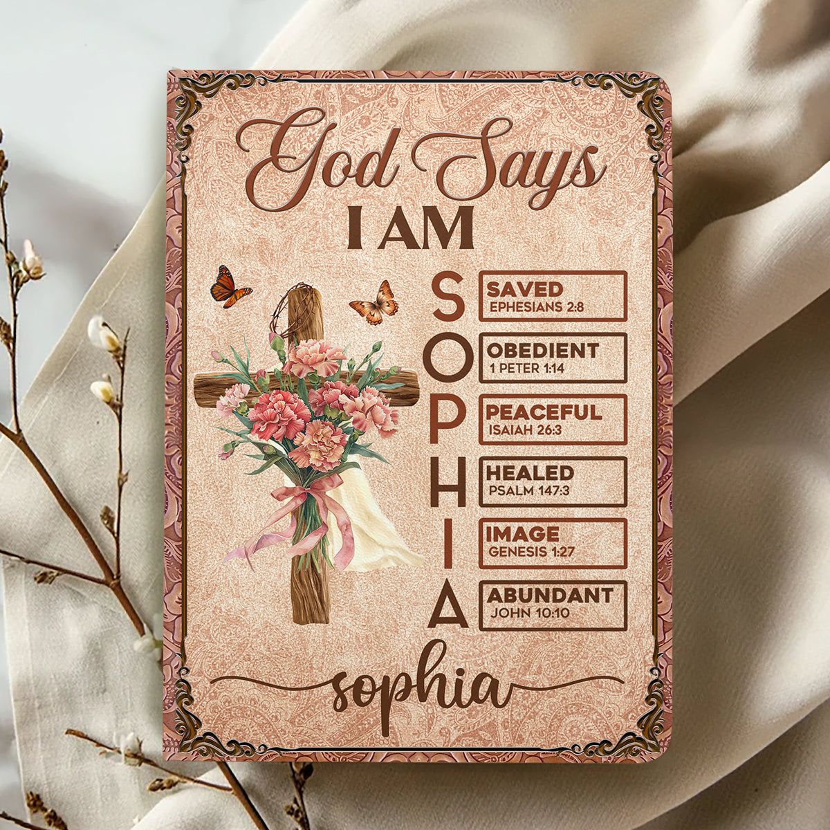 God Says I Am | Personalized Leather Cover Notebook
