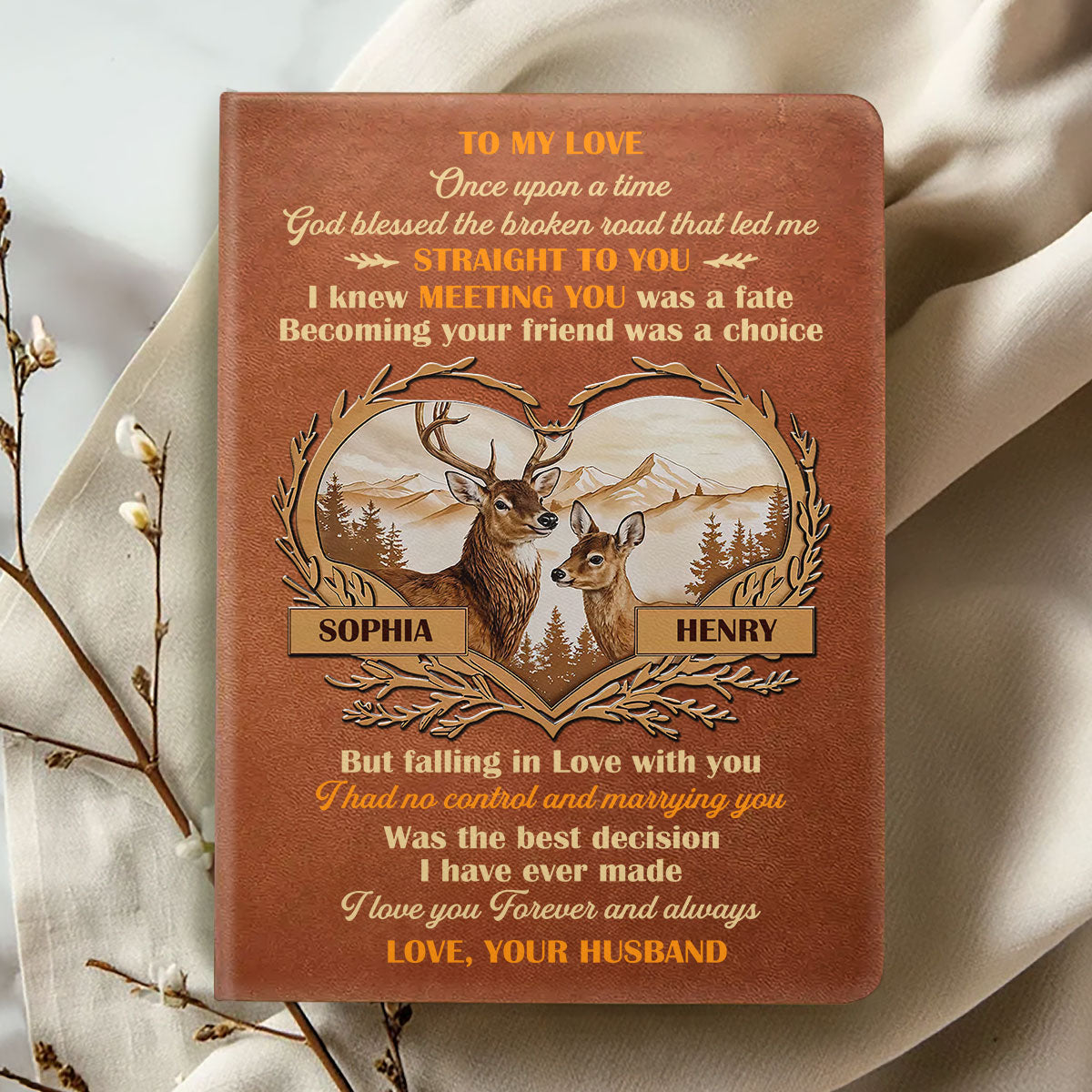 God Blessed The Broken Road That Led Me Straight To You | Personalized Leather Cover Notebook