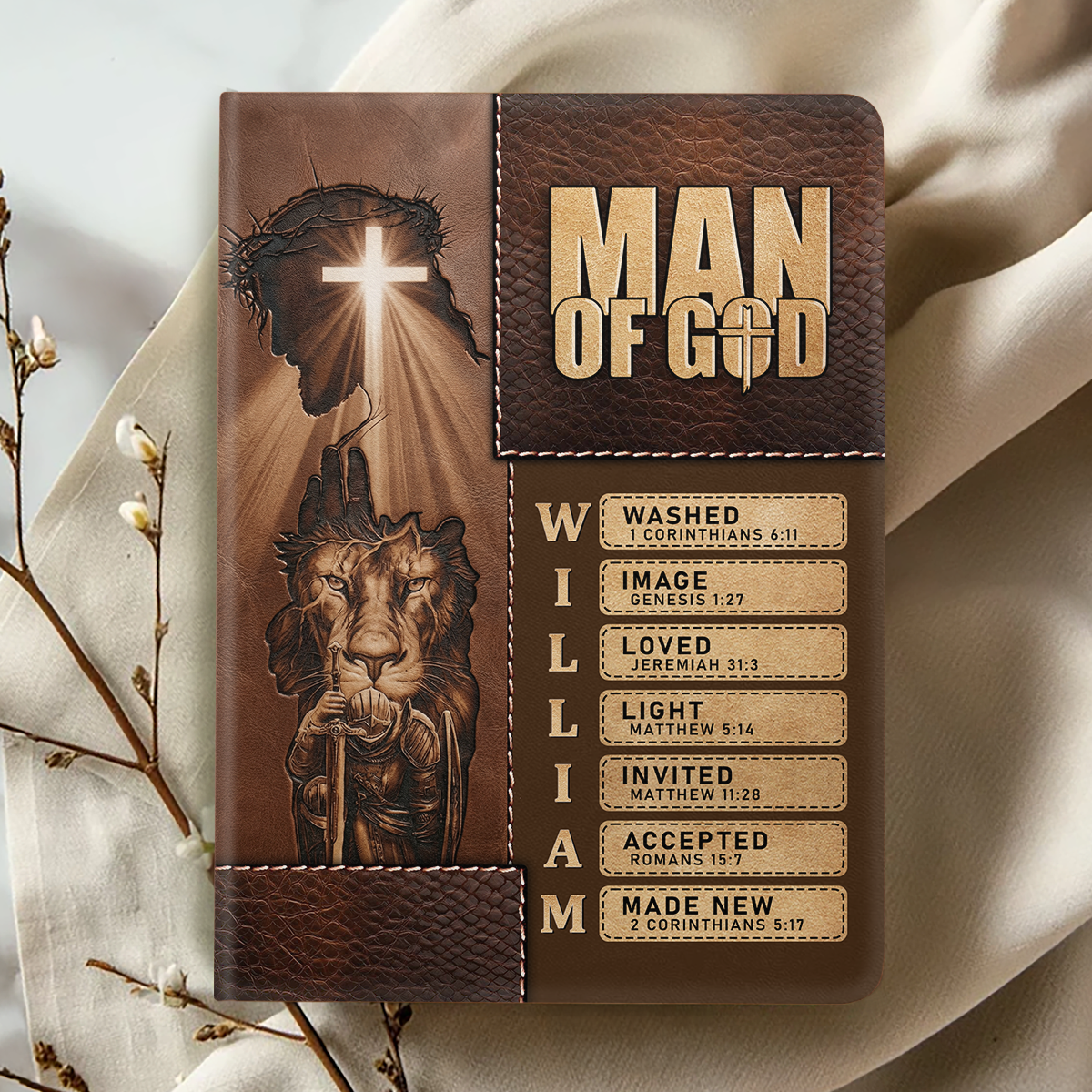 Man Of God | Personalized Leather Cover Notebook