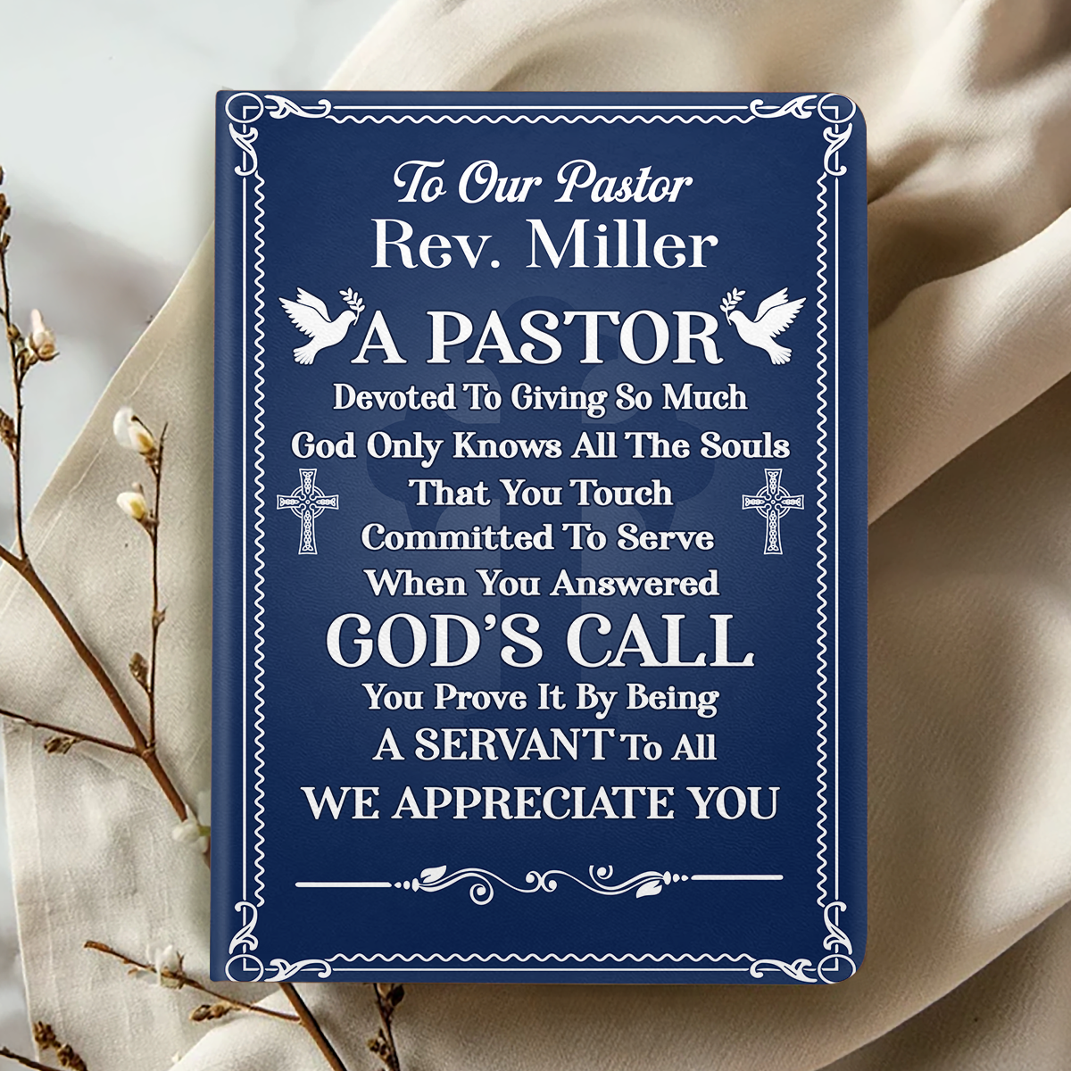 To Our Pastor | Personalized Leather Cover Notebook