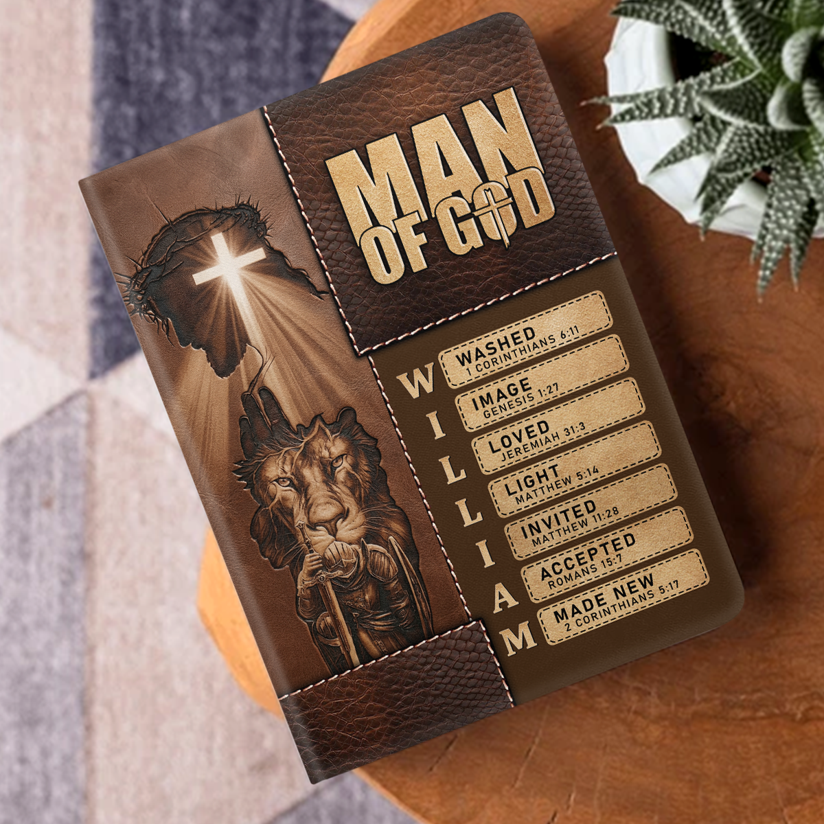 Man Of God | Personalized Leather Cover Notebook
