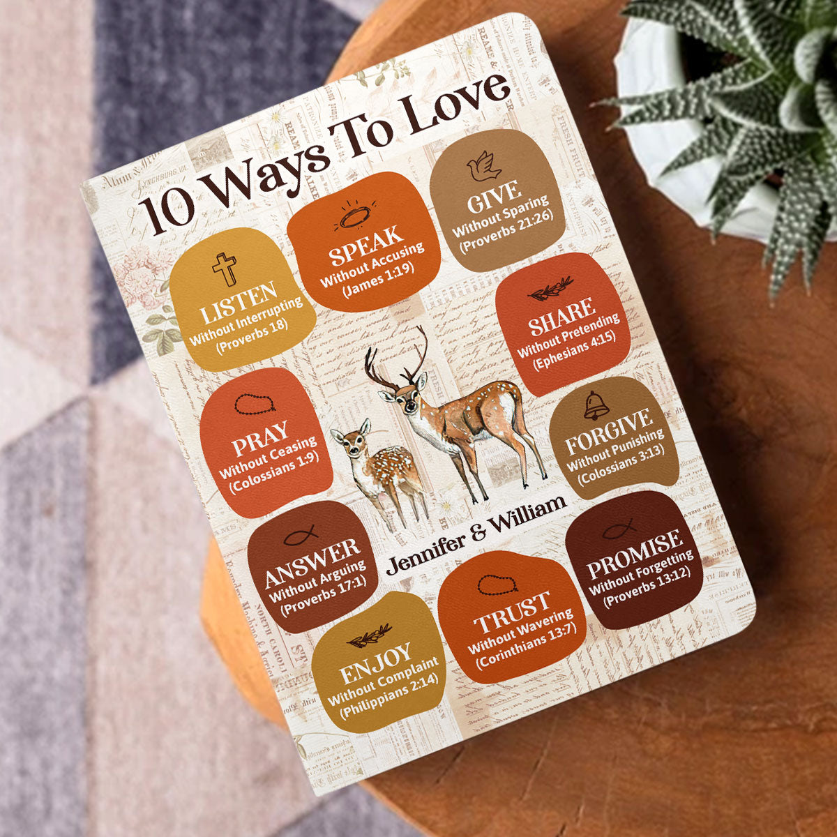 10 Ways To Love | Personalized Leather Cover Notebook