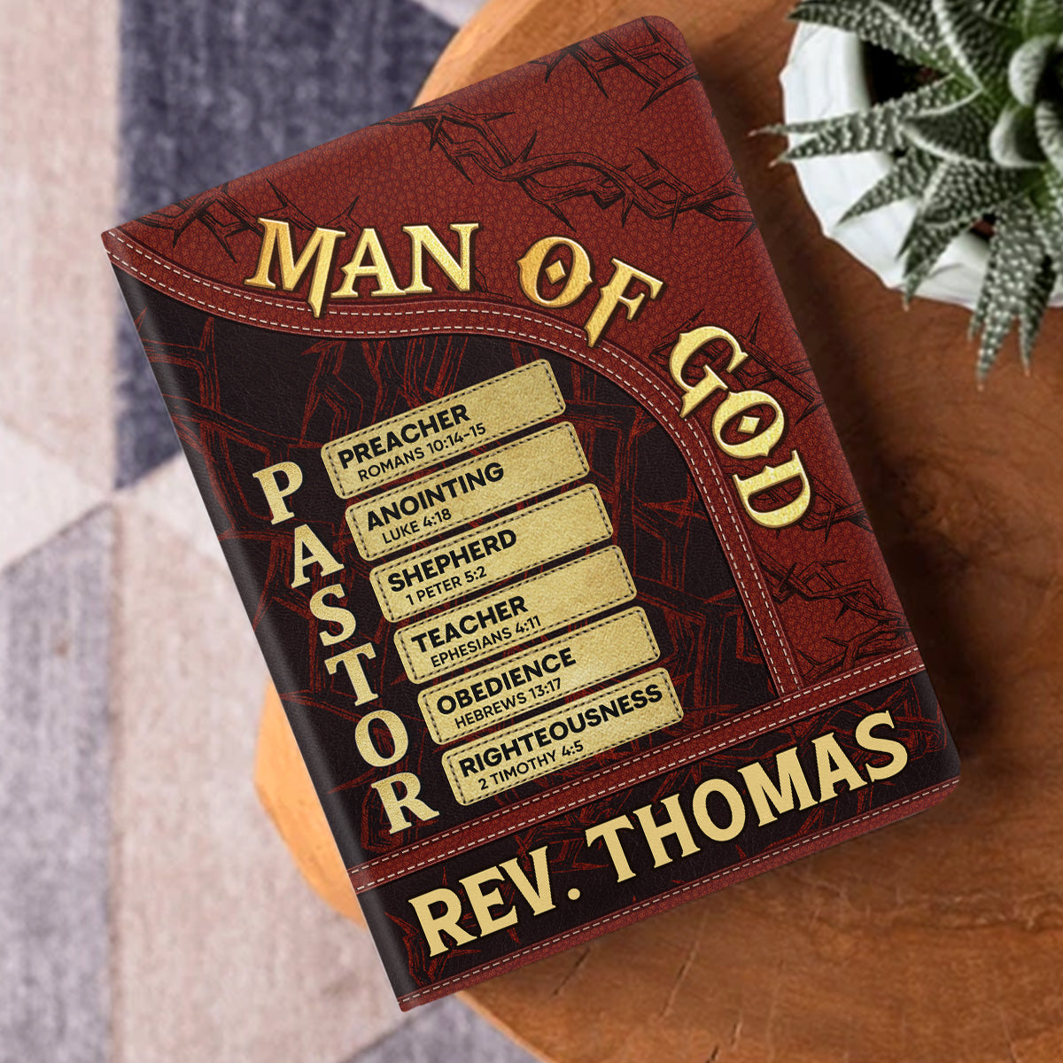 Pastor Man Of God | Personalized Leather Cover Notebook