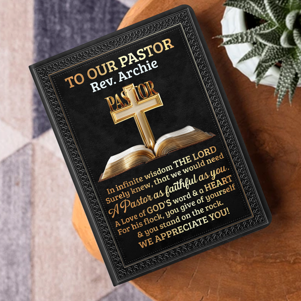 To Our Pastor | Personalized Leather Cover Notebook