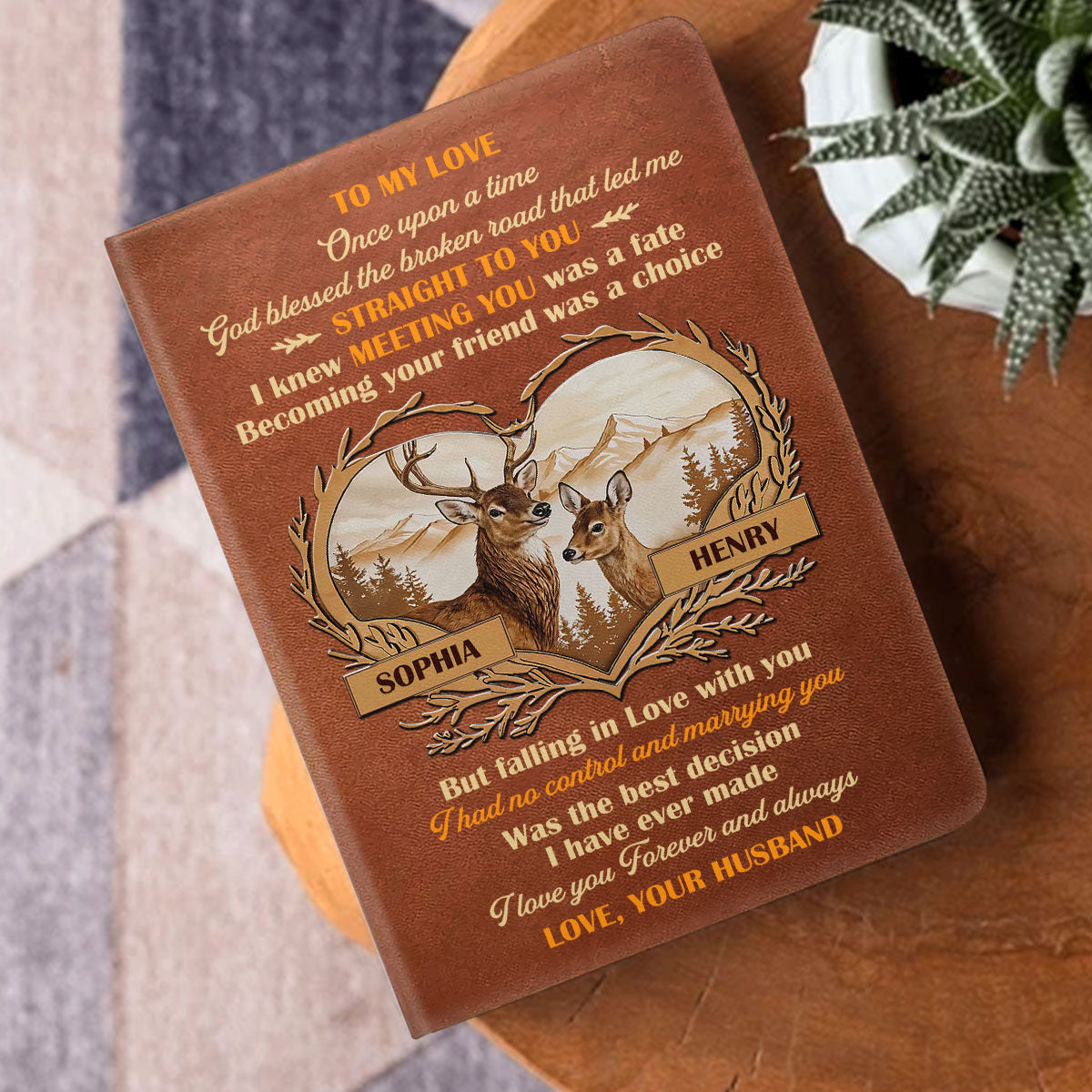 God Blessed The Broken Road That Led Me Straight To You | Personalized Leather Cover Notebook