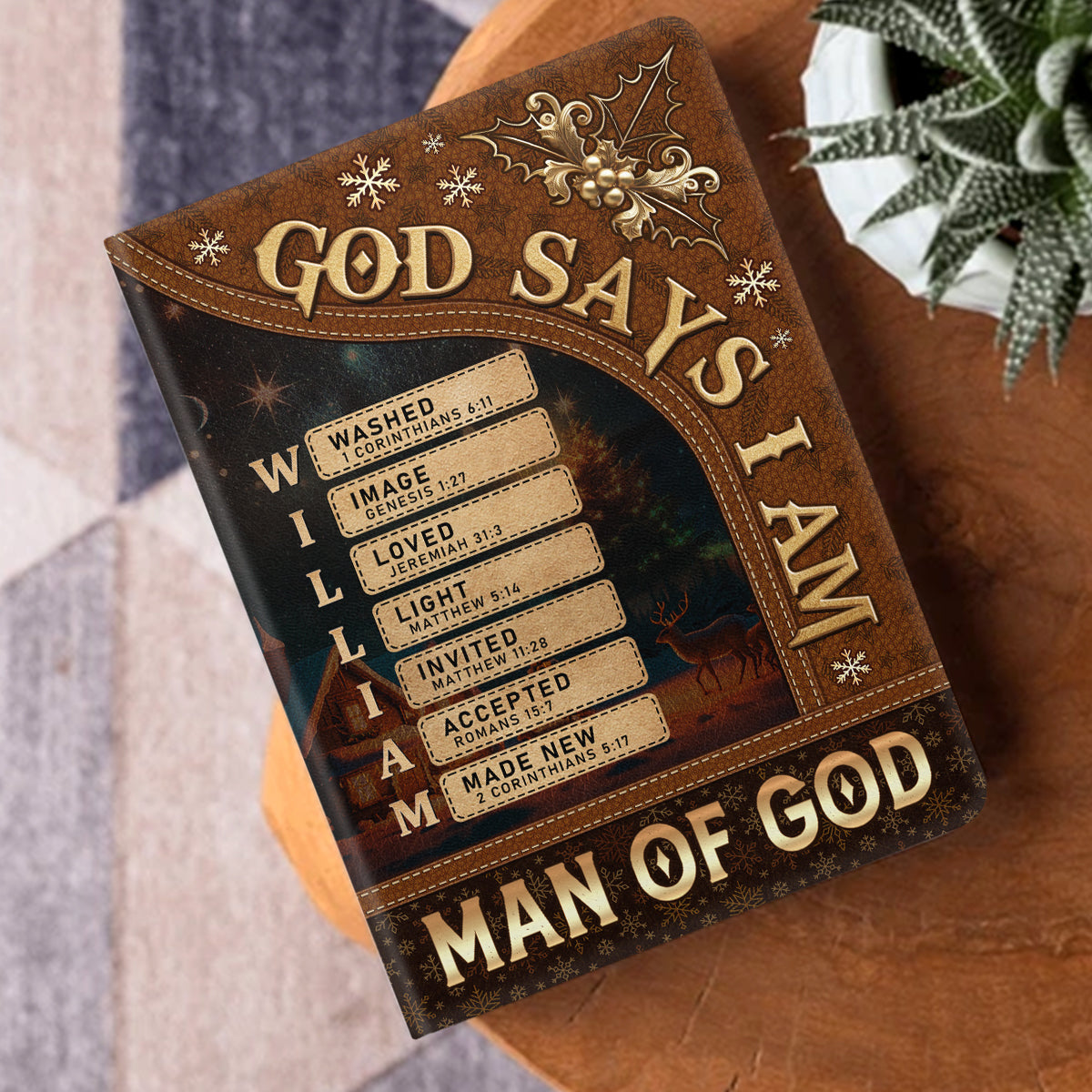 God Says I Am | Personalized Leather Cover Notebook