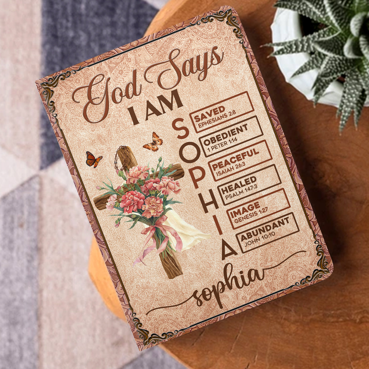 God Says I Am | Personalized Leather Cover Notebook