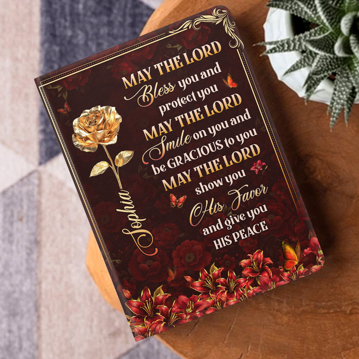 May The Lord Bless You | Personalized Leather Cover Notebook