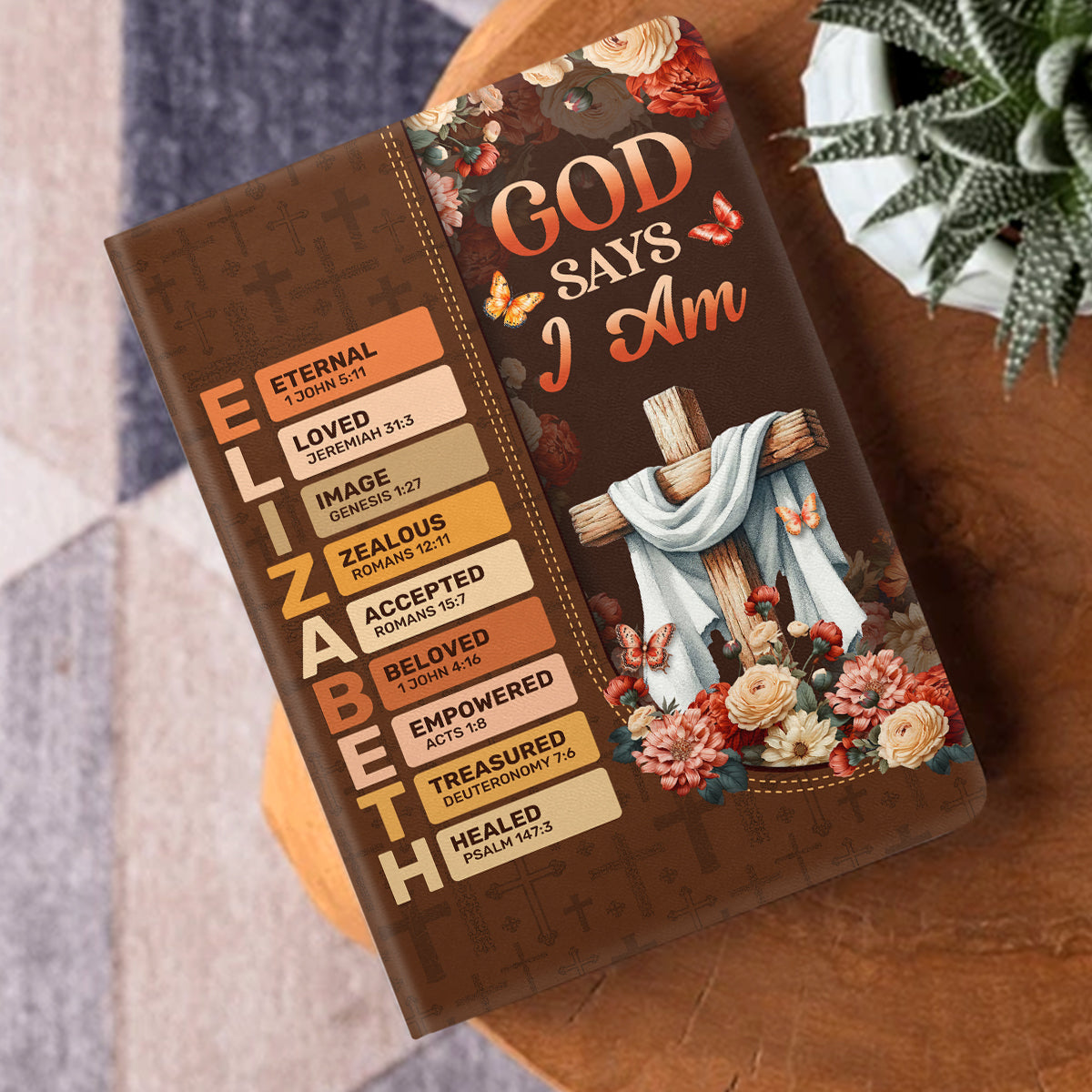 God Says I Am | Personalized Leather Cover Notebook