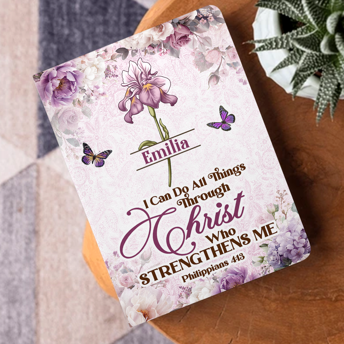 I Can Do All Things Through Christ Who Strengthens Me | Personalized Leather Cover Notebook