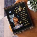 She is Name Custom | Personalized Leather Cover Notebook