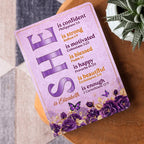 She Is | Personalized Leather Cover Notebook