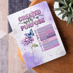 Created With A Purpose Flowers And Butterflies | Personalized Leather Cover Notebook