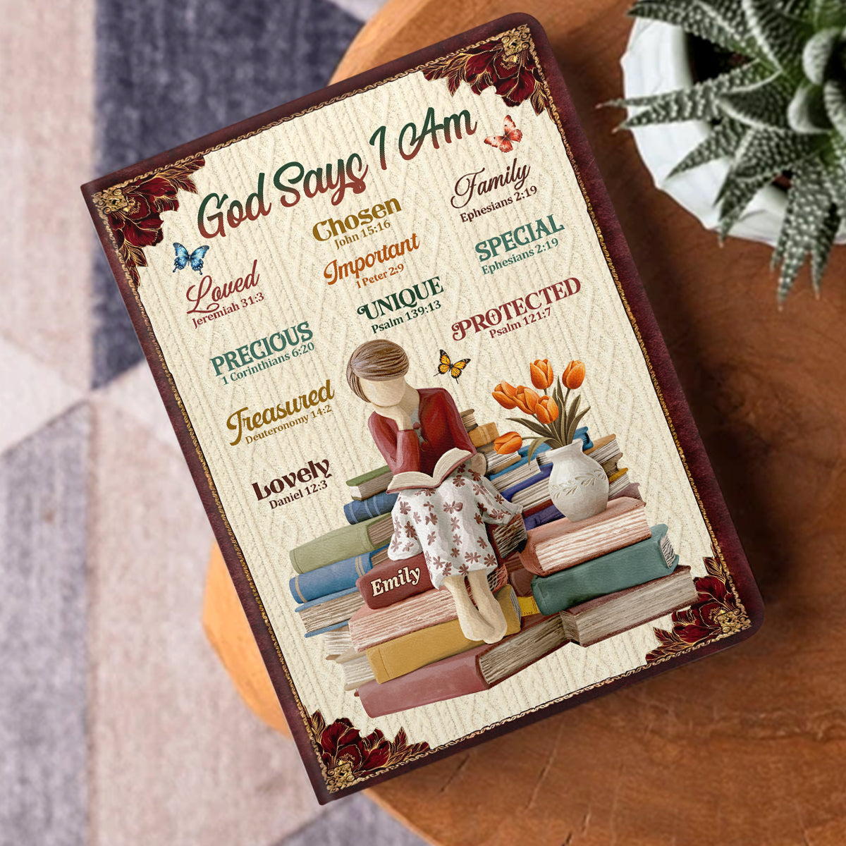 God Says I Am | Personalized Leather Cover Notebook