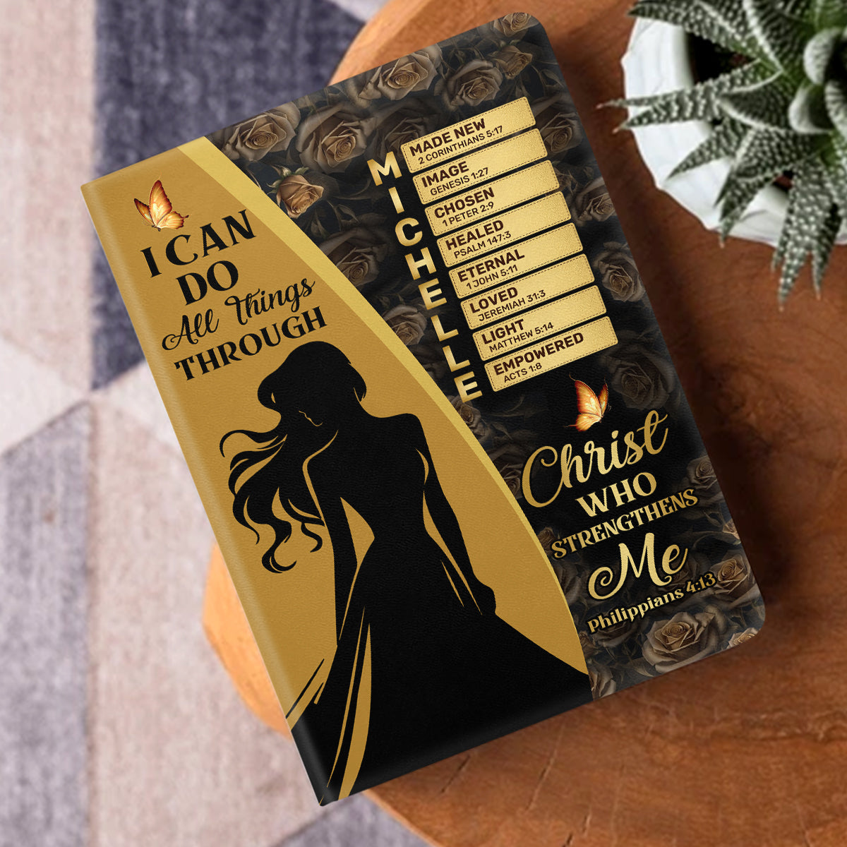 I Can Do All Things Through Christ Who Strengthens Me  | Personalized Leather Cover Notebook