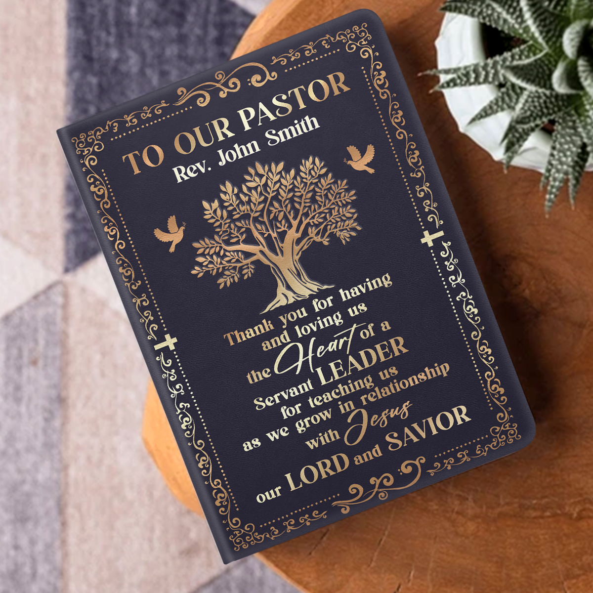 To Our Pastor | Personalized Leather Cover Notebook