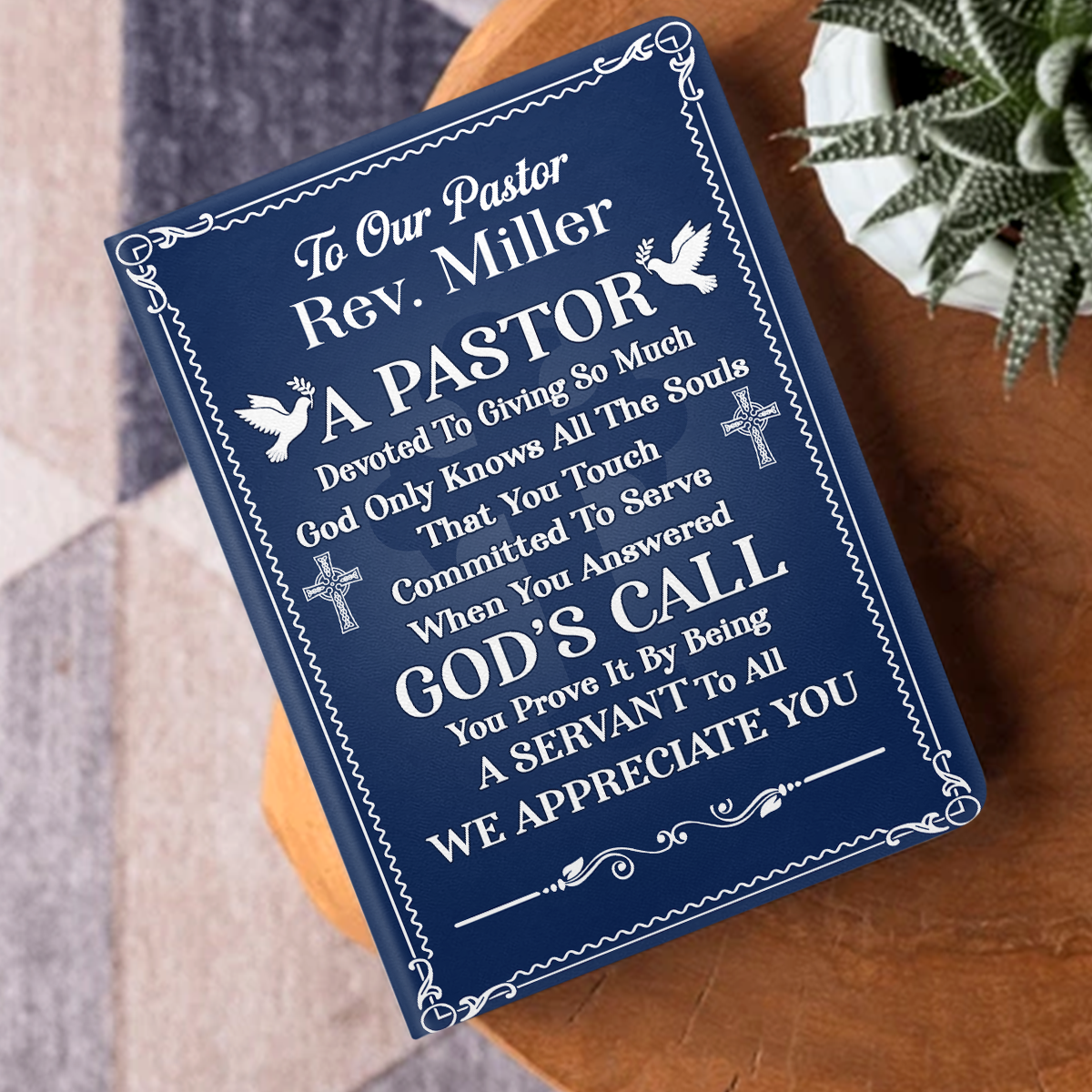 To Our Pastor | Personalized Leather Cover Notebook