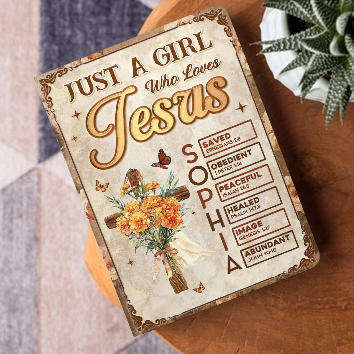Just A Girl Who Loves Jesus | Personalized Leather Cover Notebook
