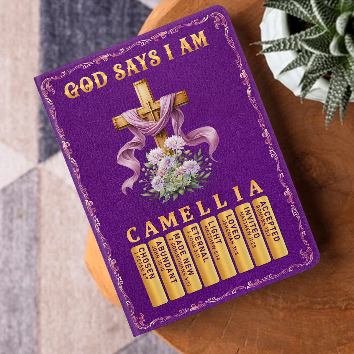 God Says I Am | Personalized Leather Cover Notebook