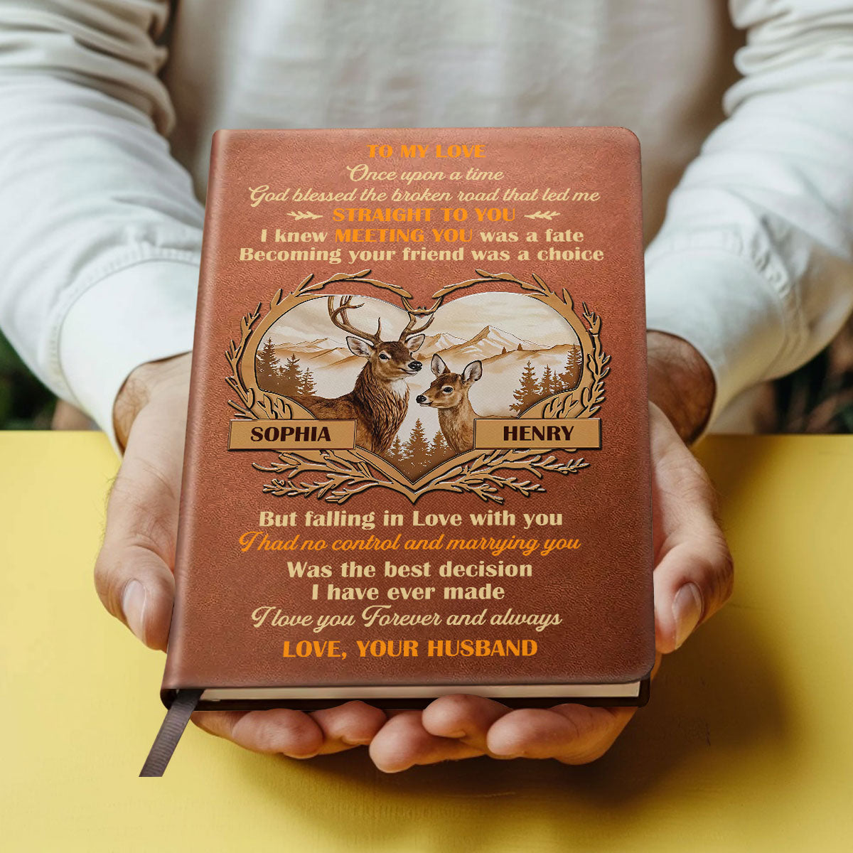 God Blessed The Broken Road That Led Me Straight To You | Personalized Leather Cover Notebook