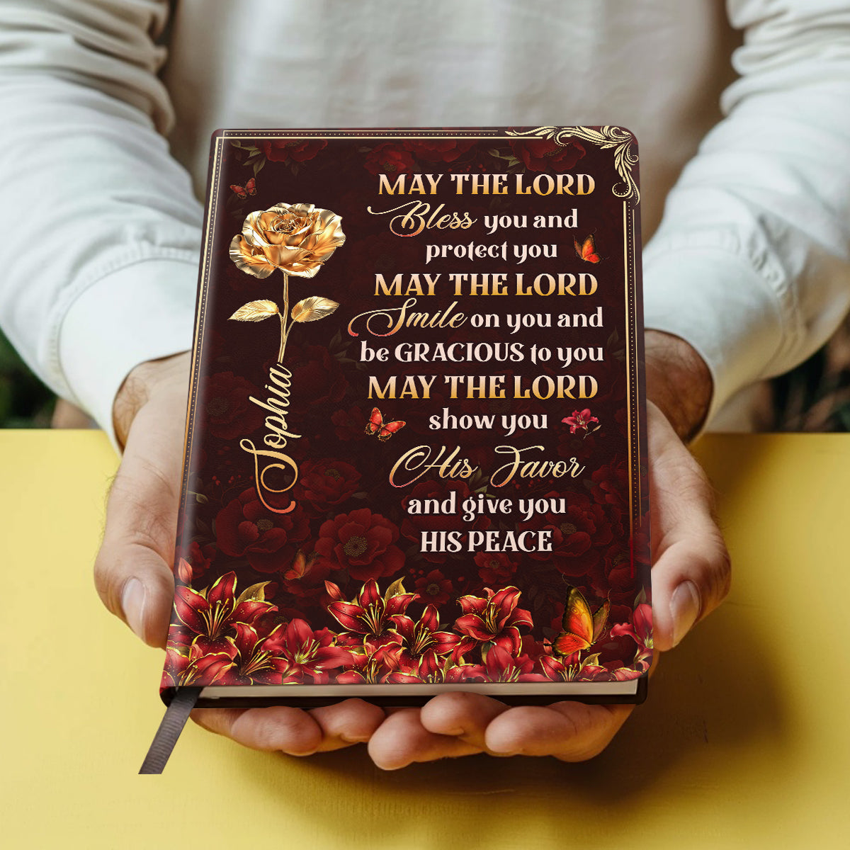 May The Lord Bless You | Personalized Leather Cover Notebook