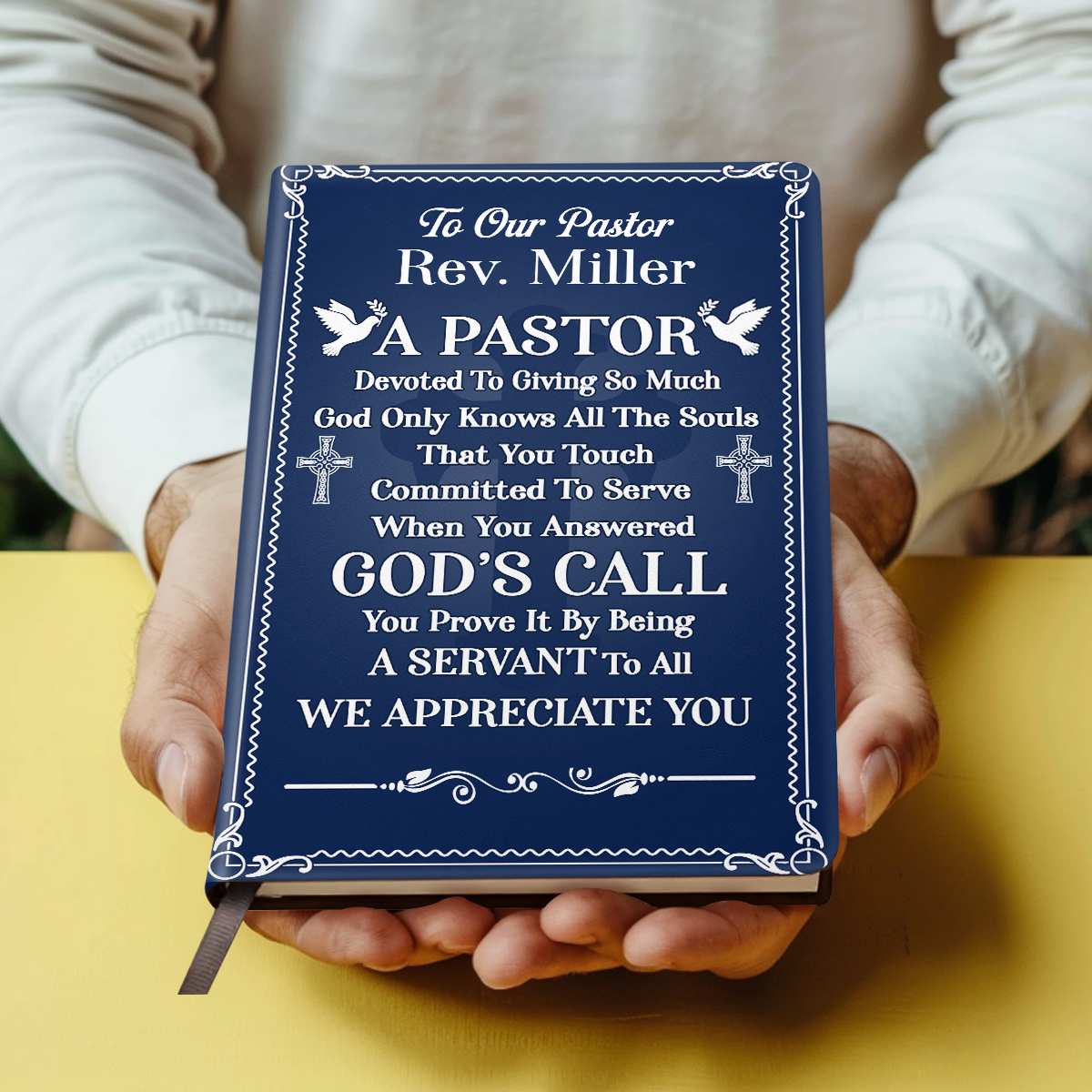 To Our Pastor | Personalized Leather Cover Notebook